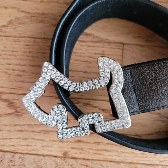 Y2K Joshua Perets Yorkie Dog Brand Buckle Crystals XXS - Picture 2 of 10